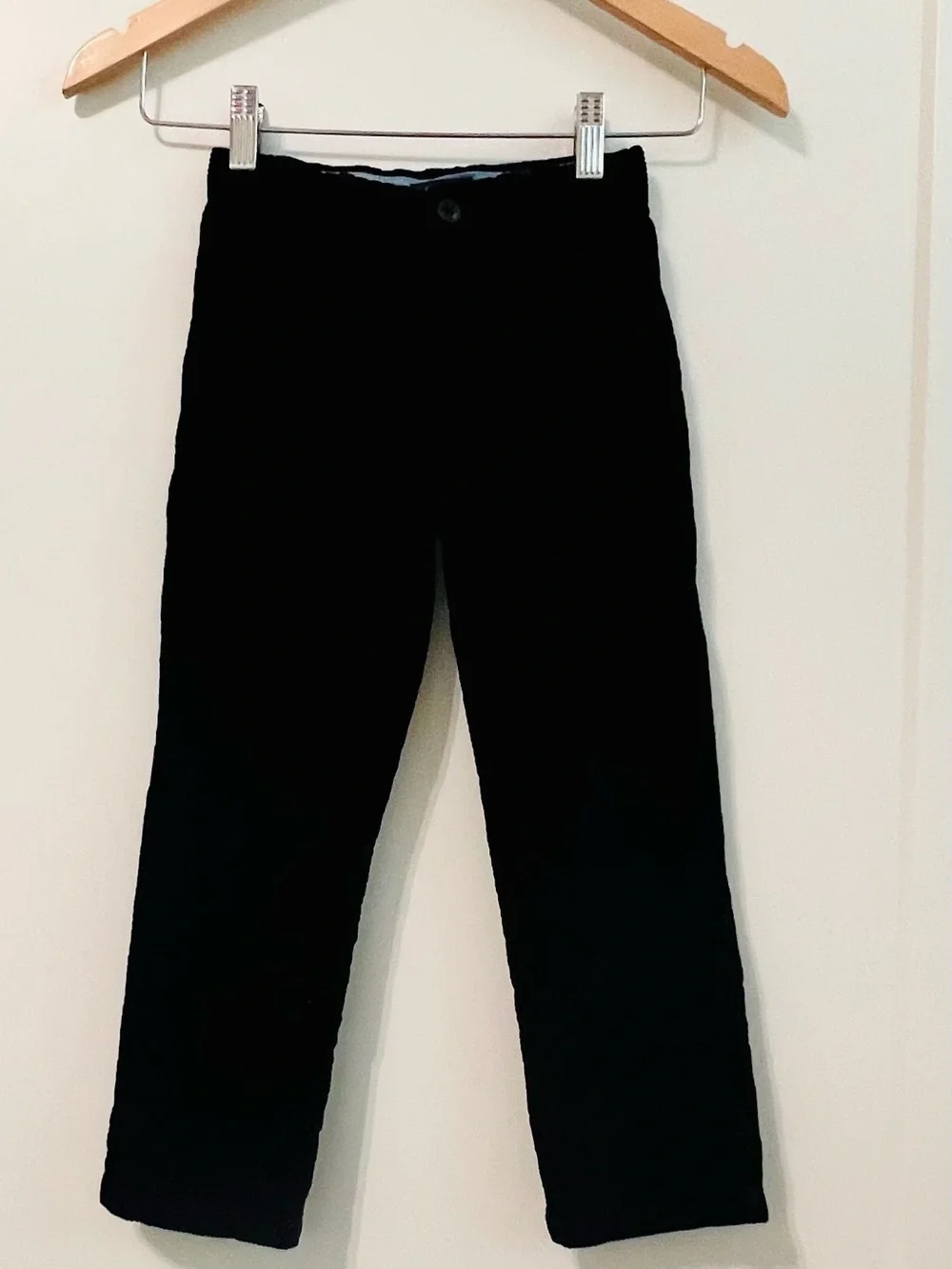 Polo Ralph Lauren Boys Black Corduroy Pants Straight Leg Size 5 Classic Cotton
